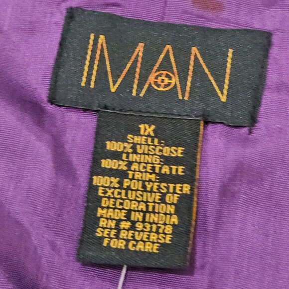 NEW Iman Top 1X Purple Cami Sheer With Attached Cardigan Embellished Sequin - Picture 14 of 14